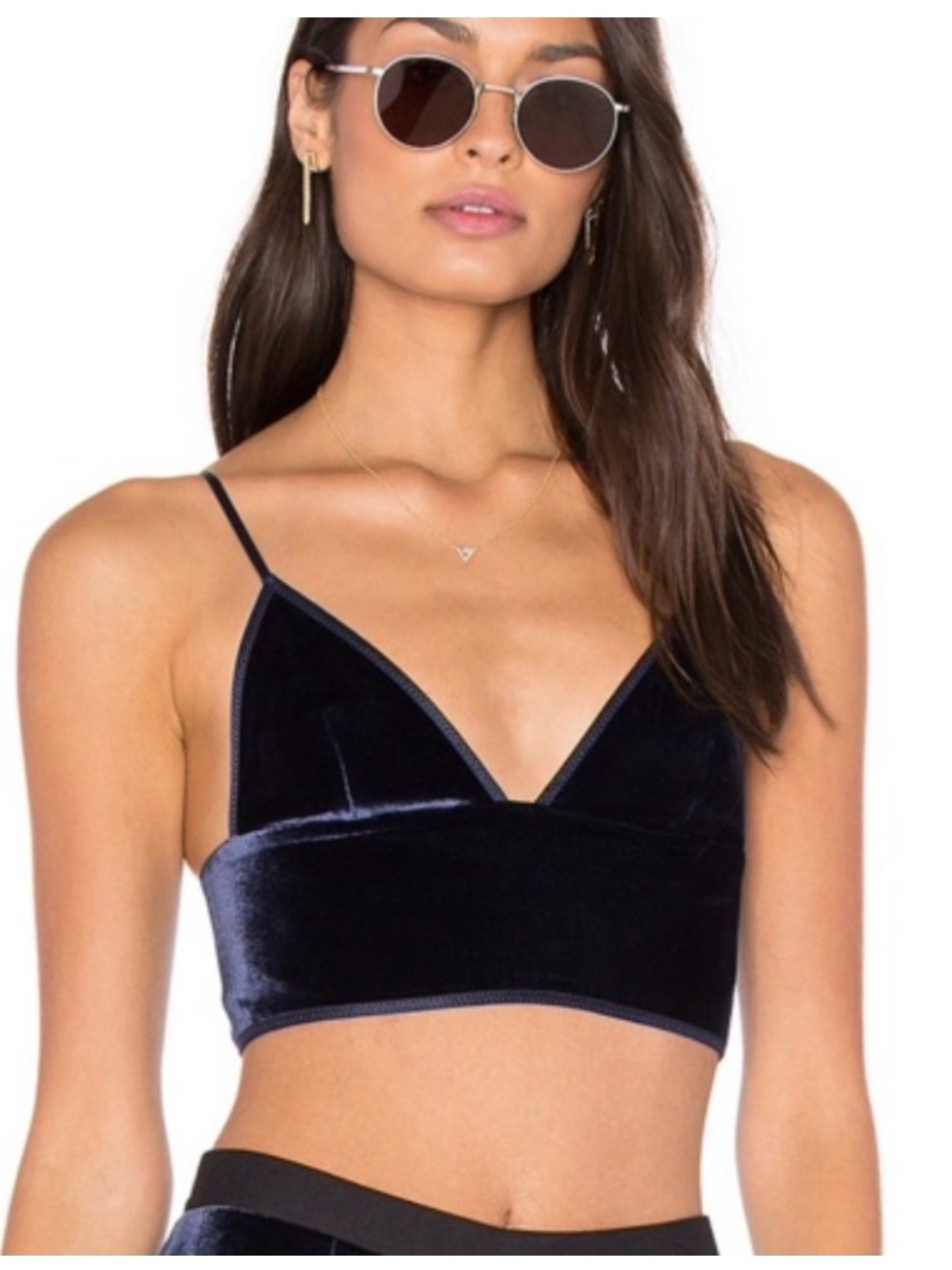 Alexander Wang Velvet Crop Bra Top